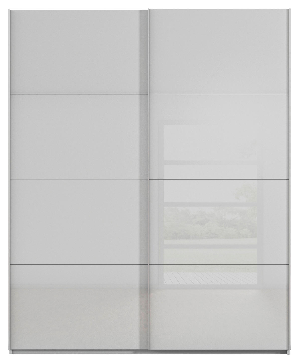 SCHWEBETÜRENSCHRANK 181/223/68 cm 2-türig Seidengrau  - Seidengrau/Alufarben, Design, Glas/Holzwerkstoff (181/223/68cm) - Xora