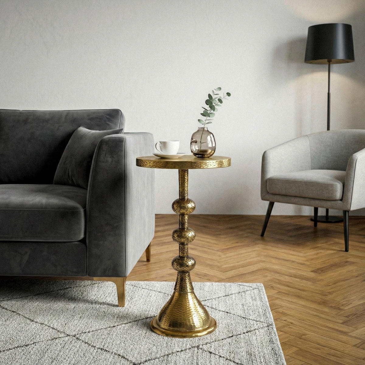 Masă Auxiliară din metal, 30/30/56 cm - auriu, Design, metal (30/30/56cm) - Livetastic