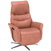 RELAXSESSEL in Leder Koralle  - Edelstahlfarben/Koralle, Design, Leder/Metall (78/117/89cm) - Himolla Komfortklass