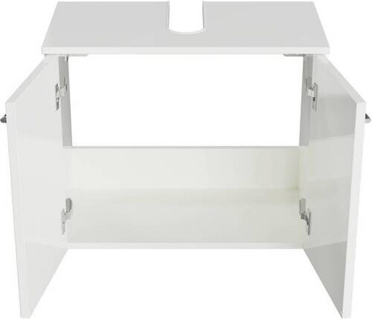 WASCHBECKENUNTERSCHRANK 60/49,8/33,3 cm  - Chromfarben/Weiß Hochglanz, KONVENTIONELL, Holzwerkstoff/Metall (60/49,8/33,3cm) - Sadena