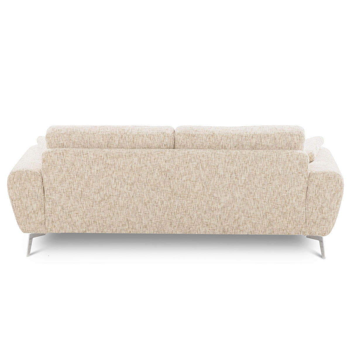 3-SITZER-SOFA SPRING in Webstoff Beige Modern  - Chromfarben/Beige, Design, Textil/Metall (187/85/92cm) - Livetastic