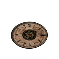 WANDUHR Schwarz, Beige 48/8/64 cm  - Beige/Schwarz, Basics, Glas/Kunststoff (48/8/64cm) - Ambia Home