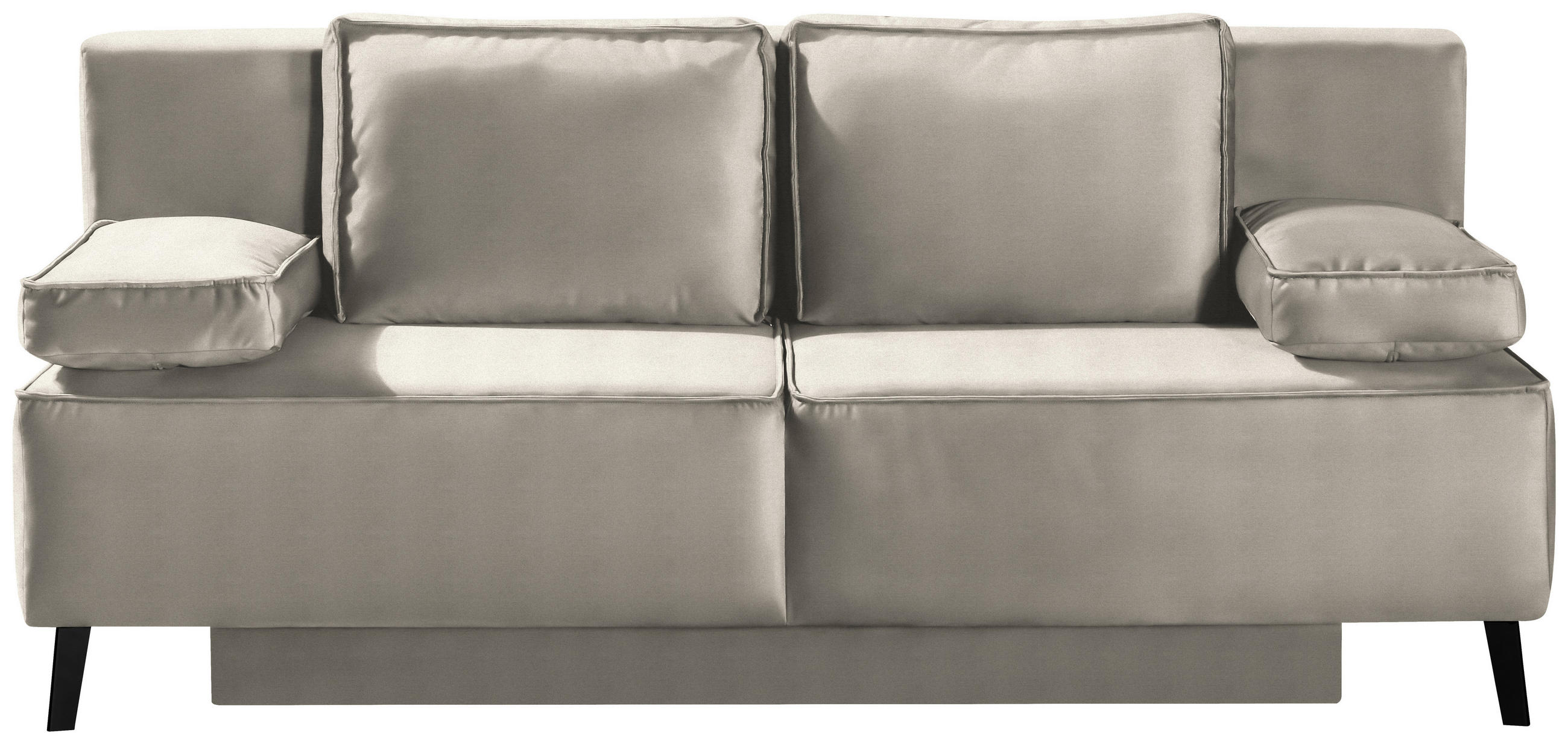 SCHLAFSOFA Percy in Naturfarben  - Schwarz/Naturfarben, KONVENTIONELL, Textil/Metall (197/91/88cm) - Novel