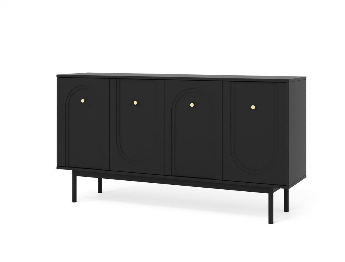 SIDEBOARD Majuro  in 154/82/39 cm  - Kaschmir/Goldfarben, LIFESTYLE, Holzwerkstoff/Metall (154/82/39cm) - MID.YOU