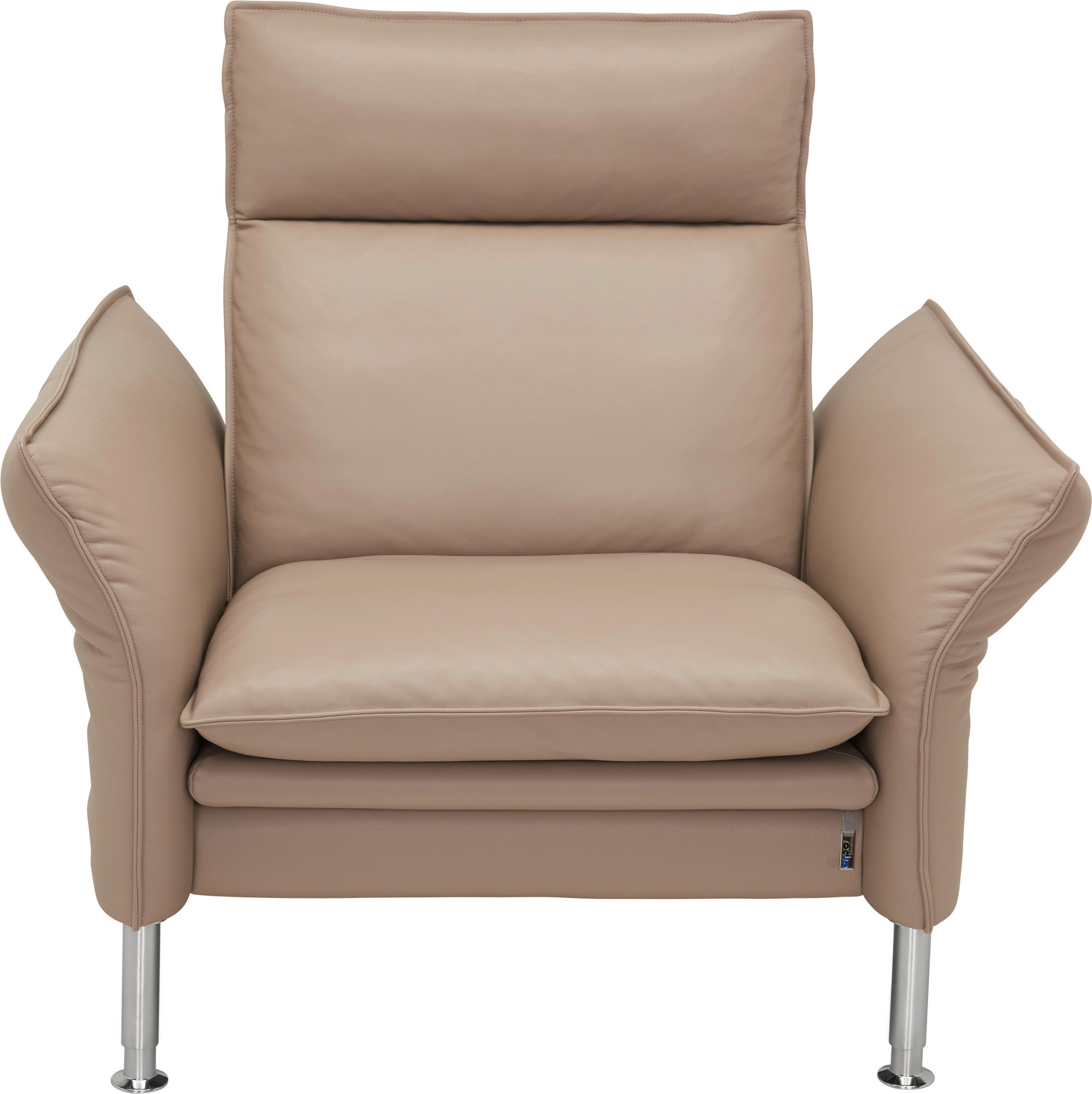 SESSEL in Echtleder Grau - Chromfarben/Grau, Konventionell, Leder/Metall (81/74/88cm) - Erpo
