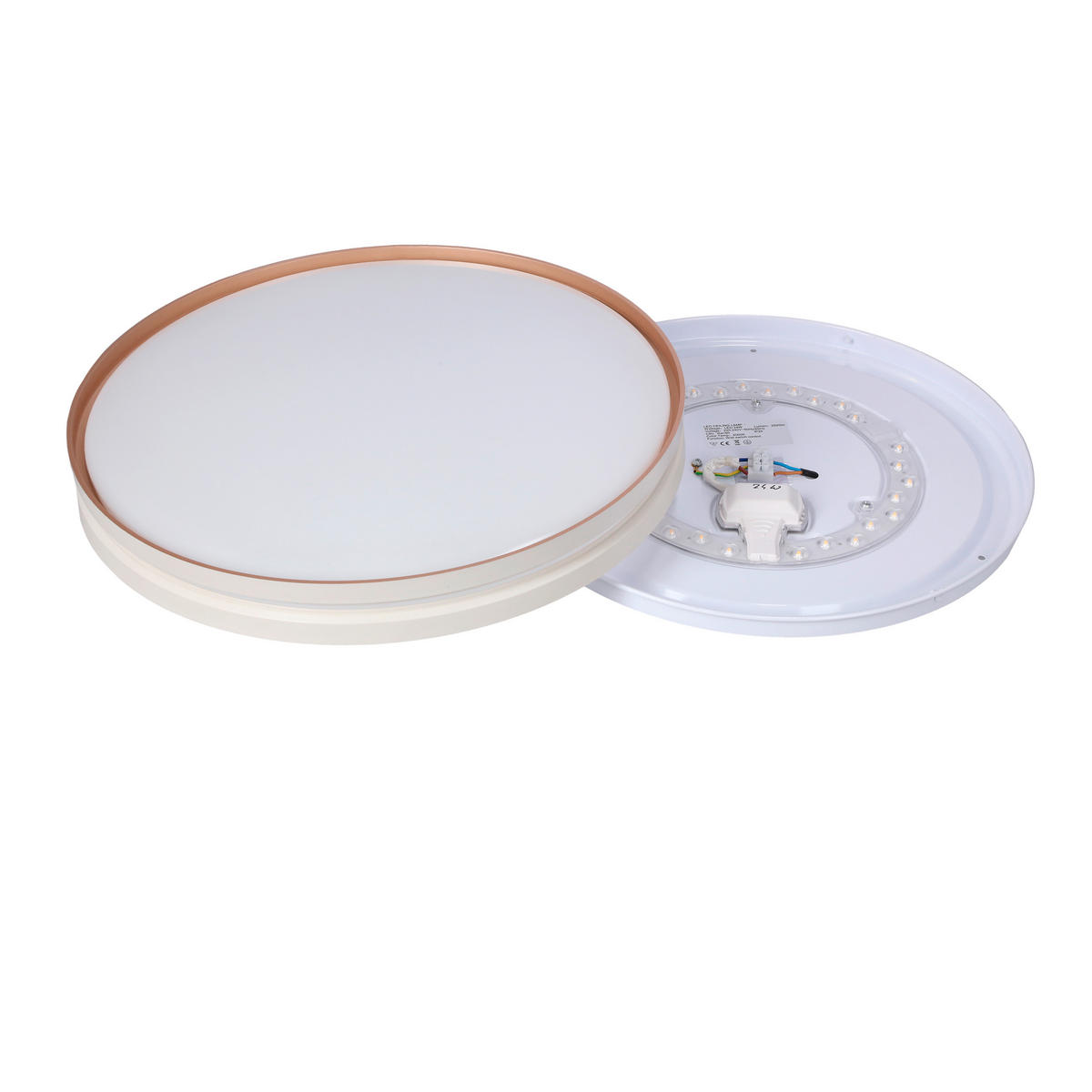 LED-TAKLAMPA Montana 40/40/7 cm  - vit/guldfärgad, Klassisk, metall/plast (40/40/7cm)