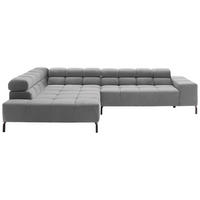 ECKSOFA in Cord Dunkelgrau  - Dunkelgrau/Schwarz, Design, Textil/Metall (216/321cm) - Hom`in