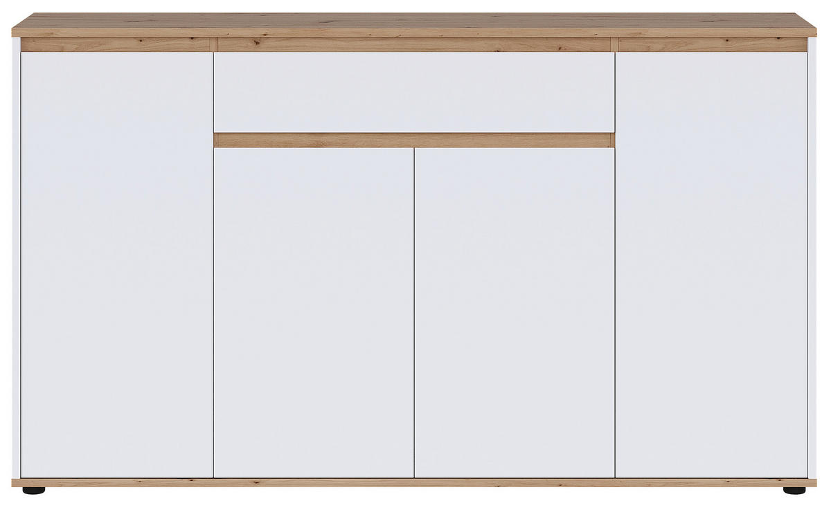 SIDEBOARD  160/93/38 cm 1 Schublade(n)  - Weiß/Eiche Artisan, MODERN, Holzwerkstoff (160/93/38cm) - Carryhome
