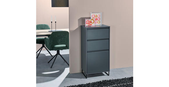 KOMMODE  in 50/103/38 cm  - Anthrazit/Schwarz, KONVENTIONELL, Holzwerkstoff/Metall (50/103/38cm) - Carryhome