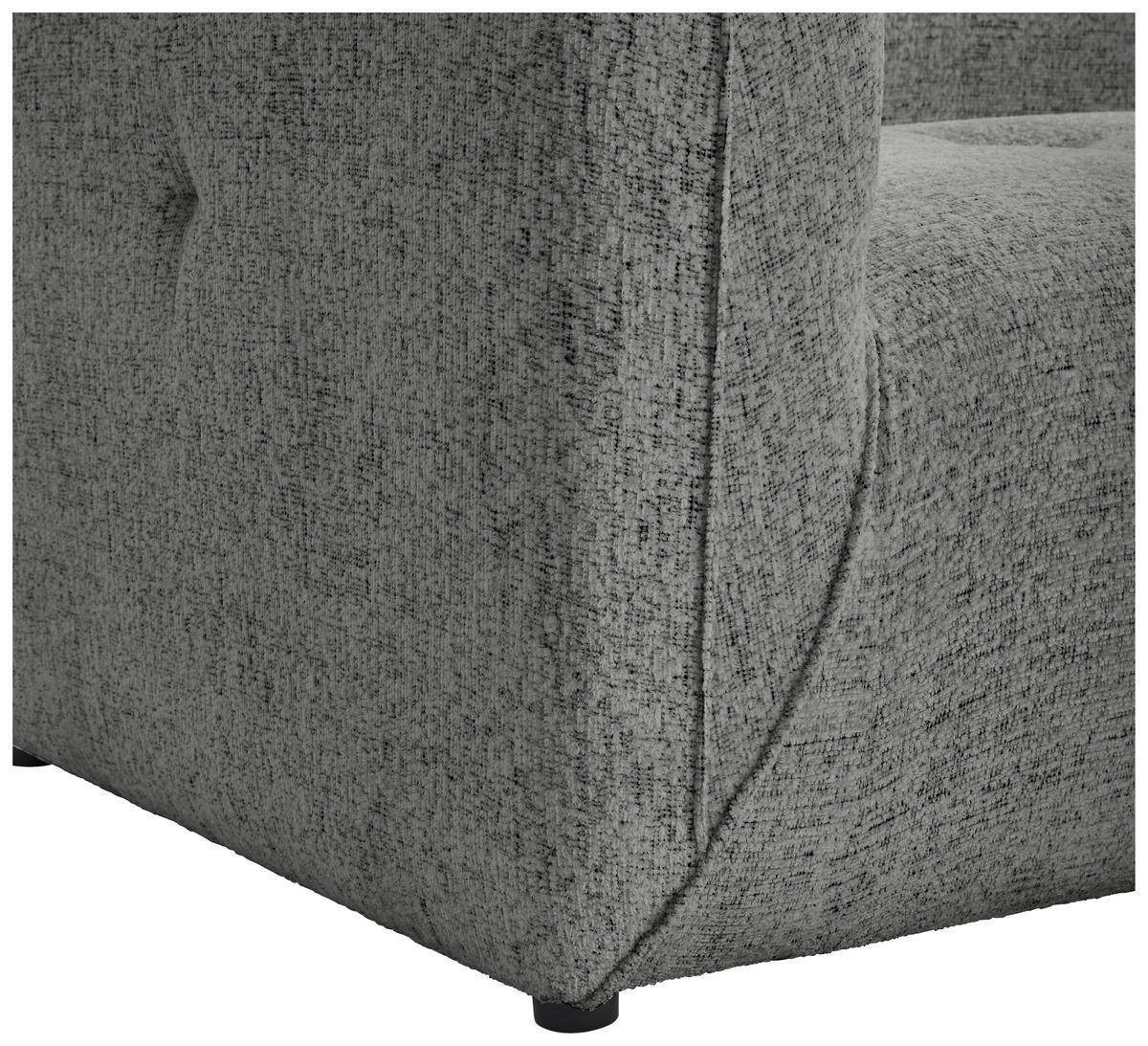 ECKSOFA in Chenille Grau  - Schwarz/Grau, Konventionell, Kunststoff/Textil (255/164cm) - MID.YOU