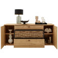 SIDEBOARD 211,9/89,5/45,2 cm  in Wildeiche  - Wildeiche/Graphitfarben, Natur, Holz/Metall (211,9/89,5/45,2cm) - Valnatura