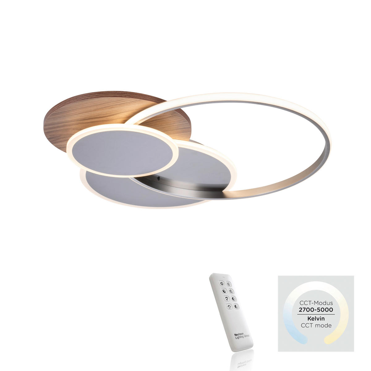 LED-DECKENLEUCHTE Palma 65/62,5/7 cm   - Design, Kunststoff/Metall (65/62,5/7cm) - Paul Neuhaus