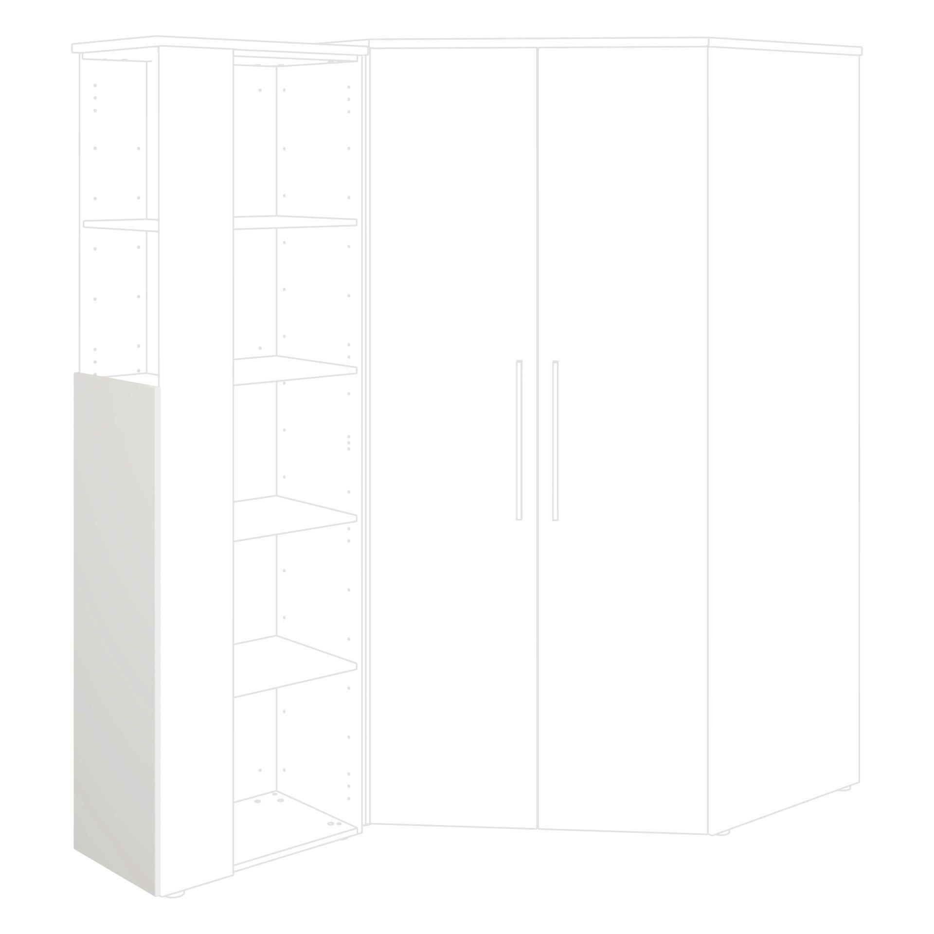 TÜR - Weiß, Basics, Holzwerkstoff (39,1/120,7/1,6cm) - Paidi