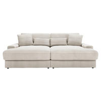 BIGSOFA Cord Naturfarben  - Schwarz/Naturfarben, MODERN, Kunststoff/Textil (230/80/190cm) - Carryhome