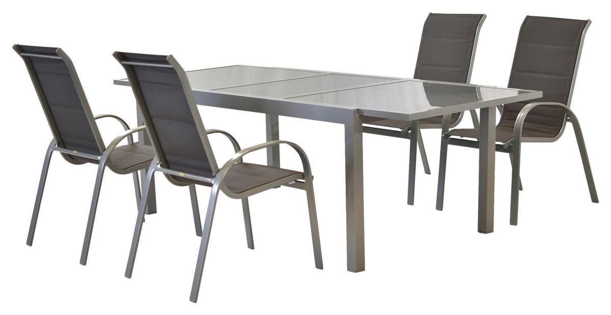 GARTENSET Aluminium  - Anthrazit/Silberfarben, MODERN, Textil/Metall - Gardenson