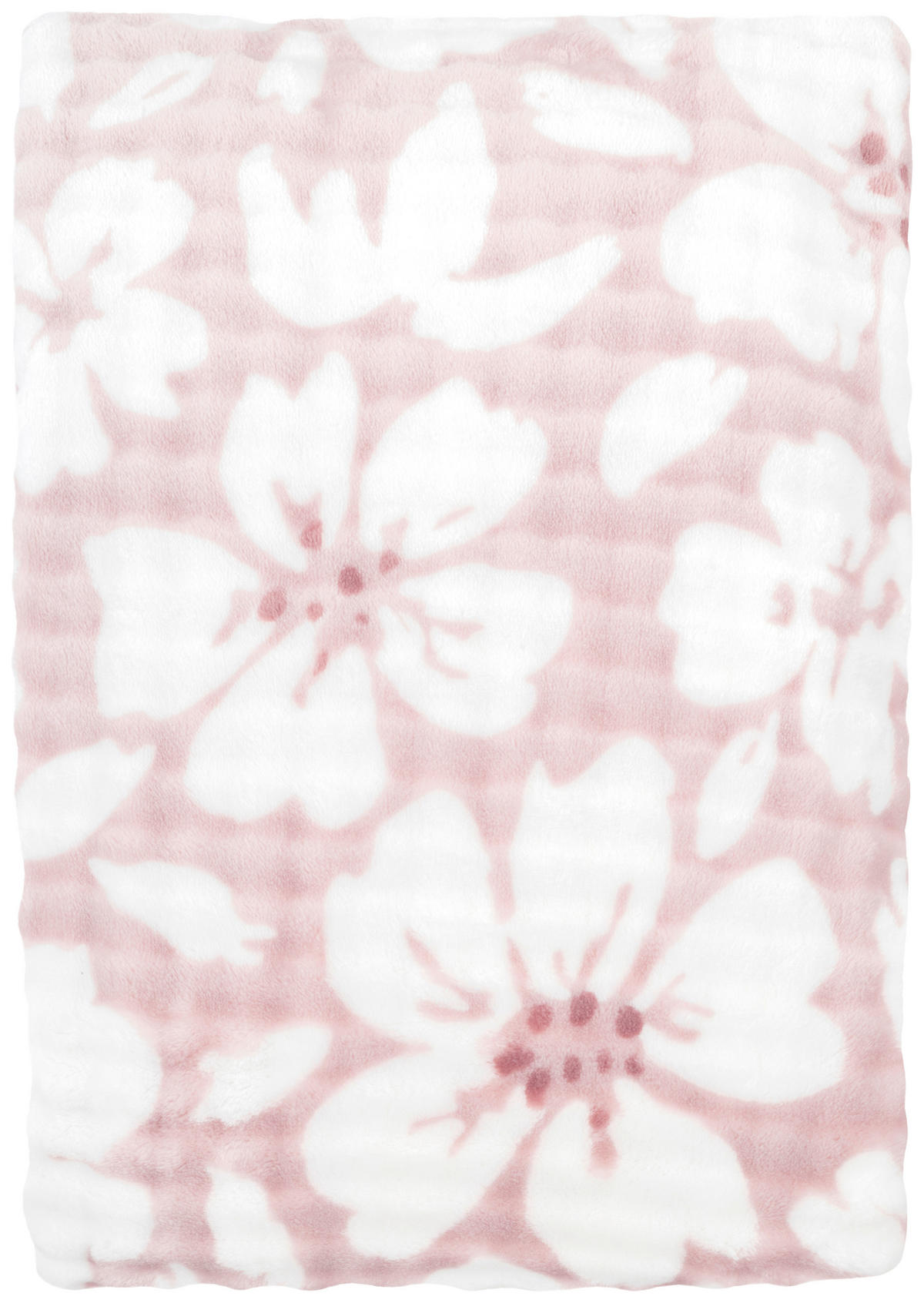 MĚKKÁ DEKA, polyester, 150/200 cm - bílá/světle růžová, Design, textil (150/200cm) - Esposa
