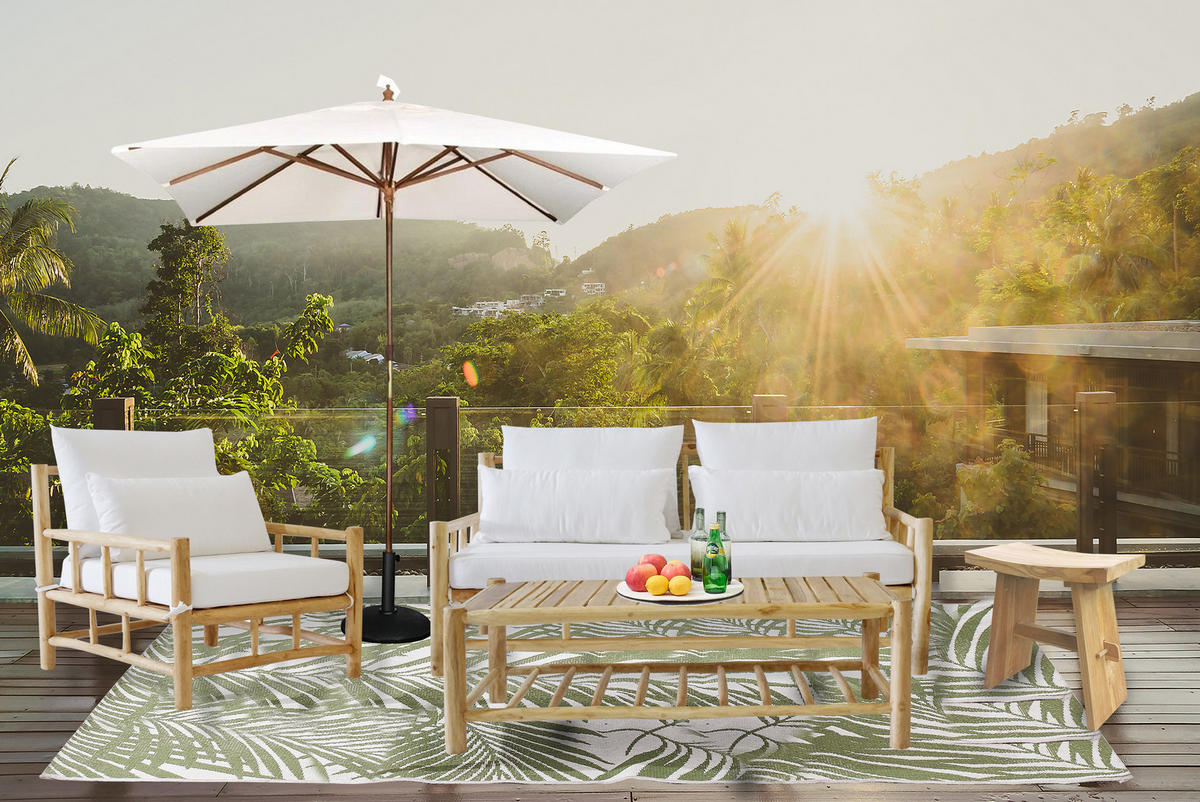 LOUNGESESSEL Naturfarben Teakholz massiv  - Naturfarben/Weiß, Natur, Holz/Textil (90/80/90cm) - Livetastic