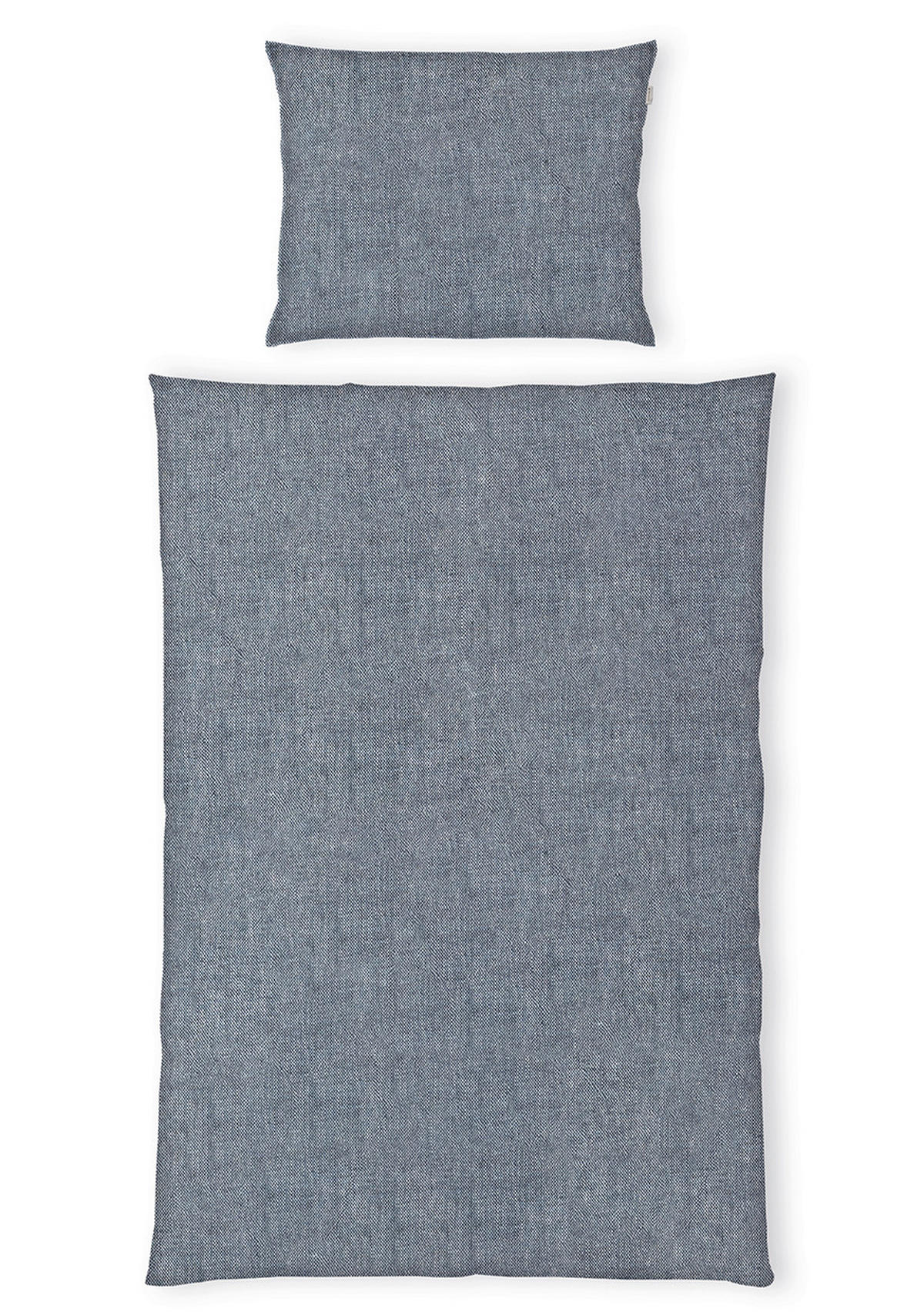 BETTWÄSCHE Tom Tailor Melange Bettwäsche mit Stehsaum Renforcé 140/200 cm  - Blau, Basics, Textil (140/200cm) - Herding
