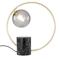 STOLNÍ LAMPA, G9, 35/37 cm  - šedá/barvy mosazi, Konvenční, kov/sklo (35/37cm) - Dieter Knoll