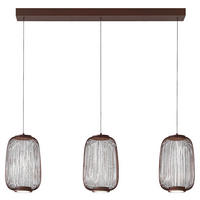LED FÜGGŐLÁMPA 102,5/22,5/50-150 cm  - barna, Design, műanyag/fém (102,5/22,5/50-150cm) - Dieter Knoll