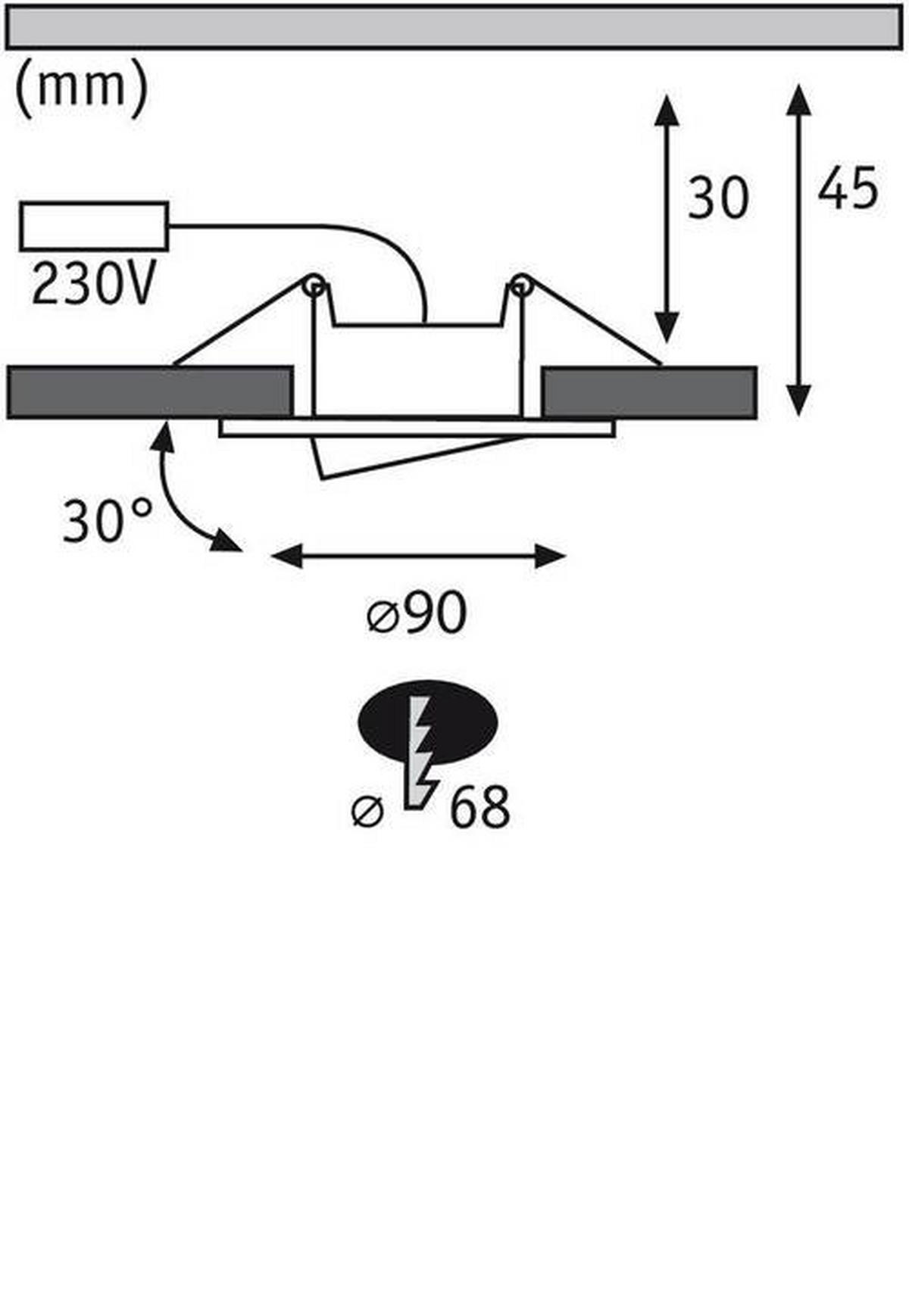 LED-DECKENLEUCHTE 99926 9 cm  - Weiß, Basics, Kunststoff (9cm) - Paulmann