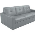 SCHLAFSOFA Bard in Echtleder Silberfarben  - Silberfarben/Schwarz, KONVENTIONELL, Leder/Kunststoff (206/81/96cm) - Novel