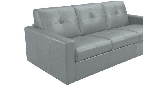 SCHLAFSOFA Bard in Echtleder Silberfarben  - Silberfarben/Schwarz, KONVENTIONELL, Leder/Kunststoff (206/81/96cm) - Novel