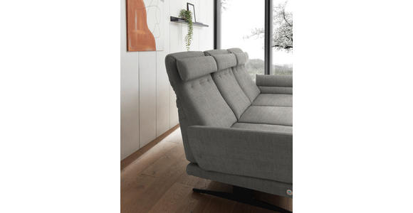 ECKSOFA  in Flachgewebe Hellgrau  279-327/176-217 cm  - Hellgrau/Schwarz, Design, Textil/Metall (279-327/176-217cm) - Dieter Knoll