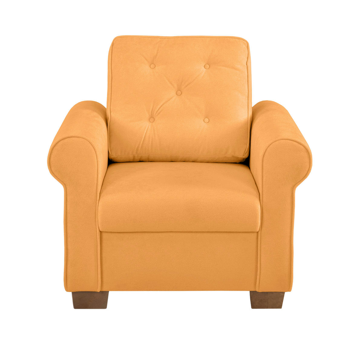 SESSEL in Gelb  - Gelb/Buchefarben, Design, Holz/Textil (93/89/82cm) - MID.YOU