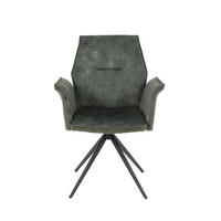 ARMLEHNSTUHL 1 Stück  in Stahl Webstoff, Mikrofaser  - Schwarz/Grün, MODERN, Textil/Metall (65/92/64cm) - MID.YOU