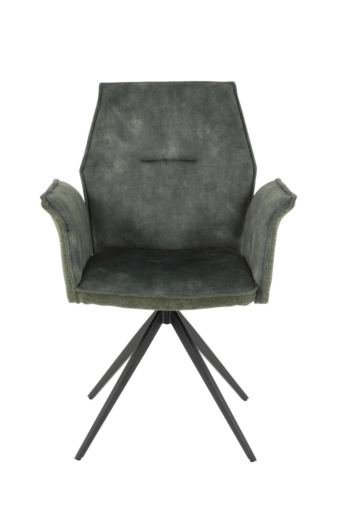 ARMLEHNSTUHL 1 Stück  in Stahl Webstoff, Mikrofaser  - Schwarz/Grün, MODERN, Textil/Metall (65/92/64cm) - MID.YOU