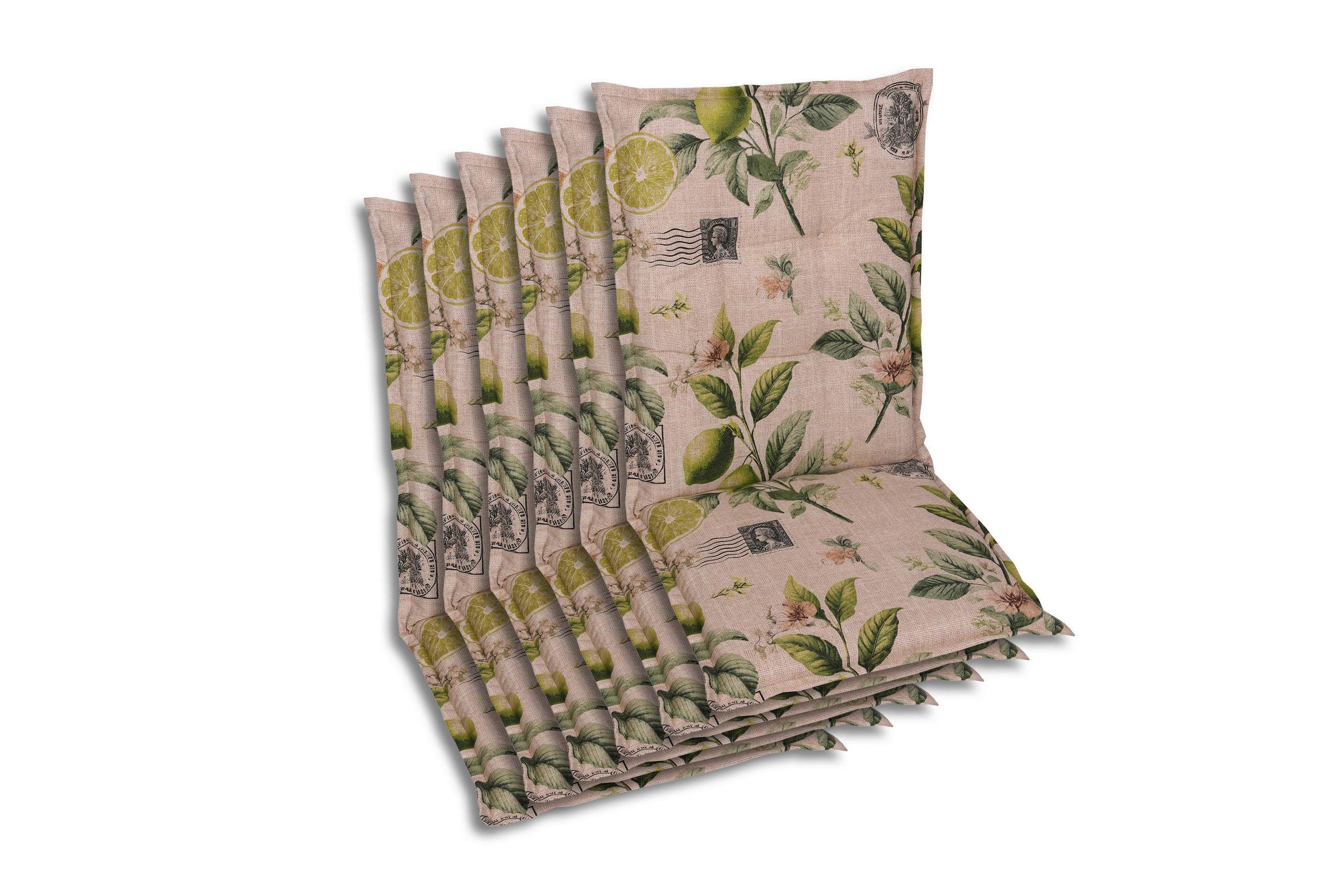 SESSELAUFLAGENSET Zitronen  - Sandfarben/Gelb, Basics, Textil (50/7/108cm)