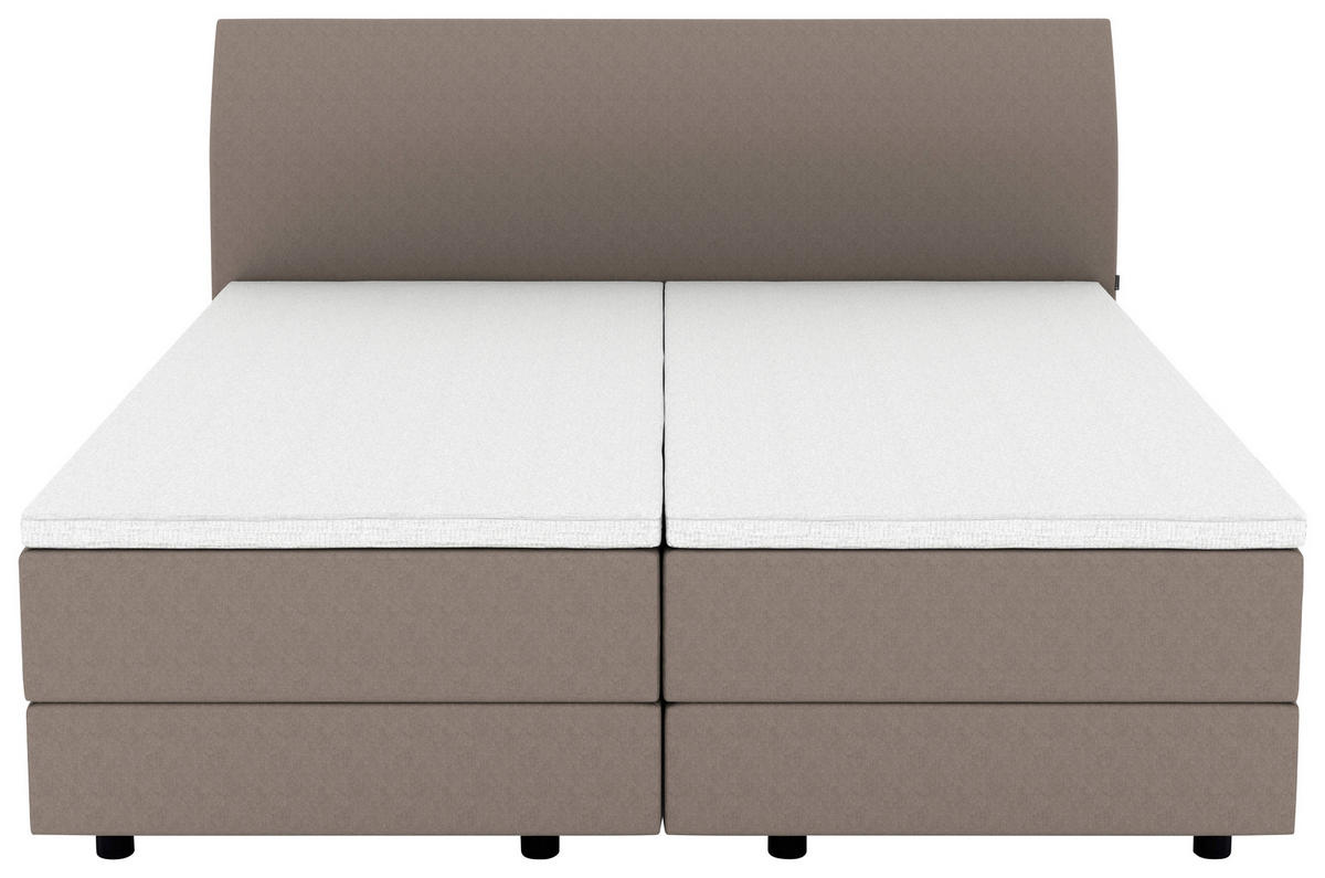 BOXSPRINGBETT 180/200 cm  in Hellbraun  - Hellbraun/Schwarz, KONVENTIONELL, Kunststoff/Textil (180/200cm) - Musterring
