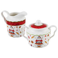 MILCH- UND ZUCKER-SET - Rot/Multicolor, Basics, Keramik (0,325/0,25l) - X-Mas