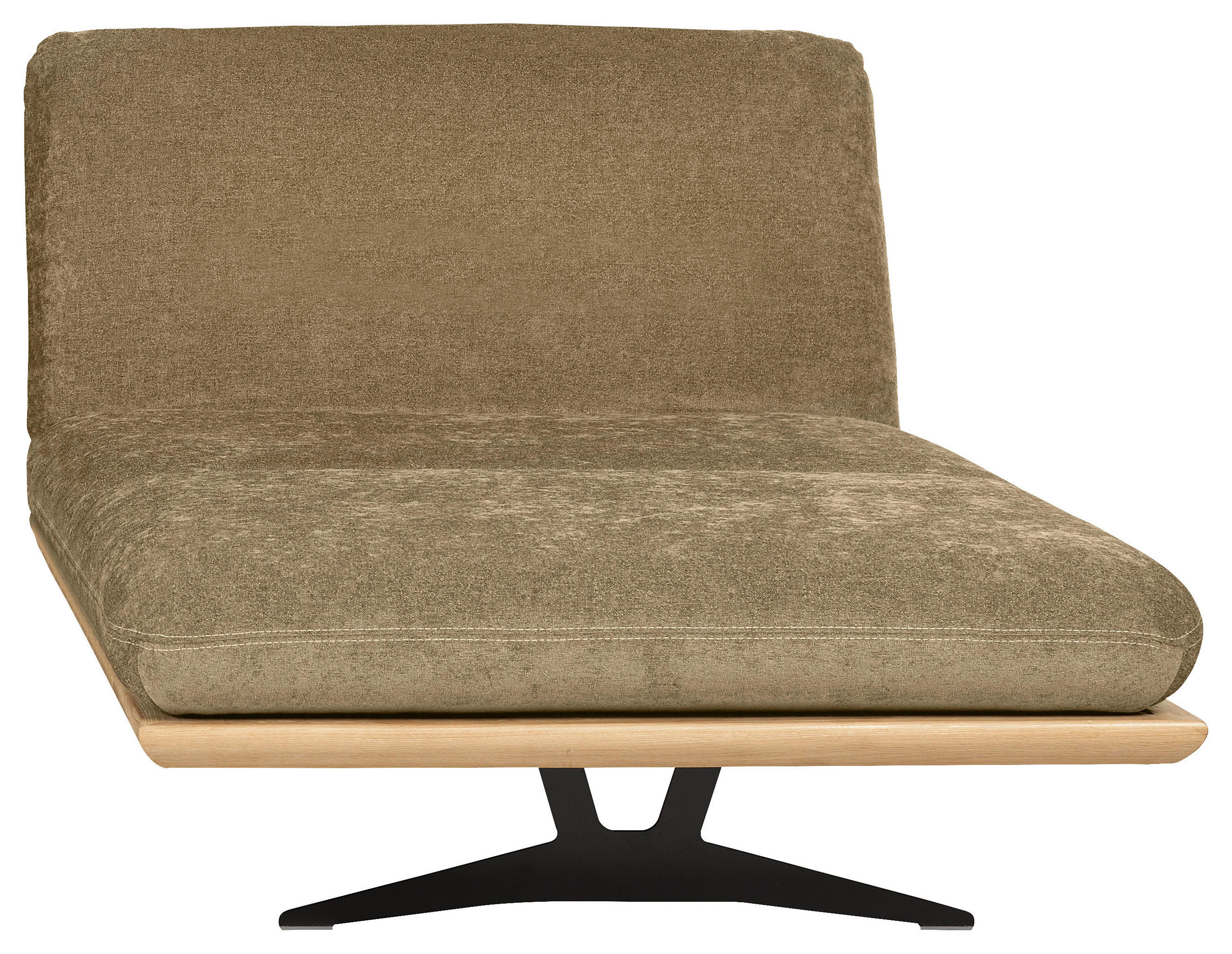 OTTOMANE Palermo Grün, Eichefarben  - Eichefarben/Schwarz, Design, Holz/Textil (114/92/165cm) - Dieter Knoll