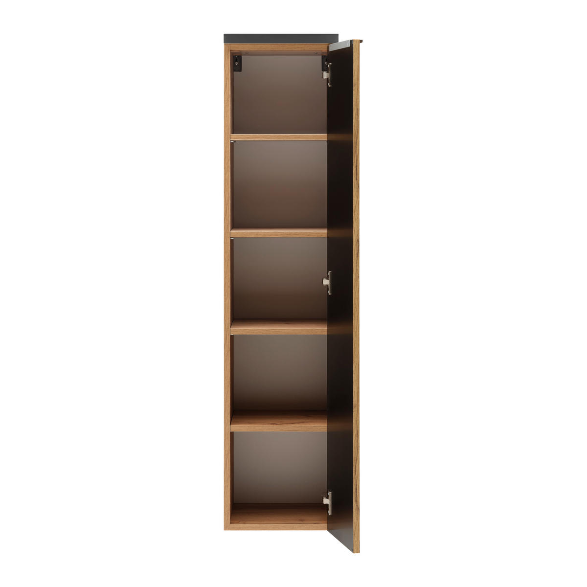 Midischrank Jakarta 30/130/35 cm  - Eiche Wotan/Schwarz, MODERN, Holzwerkstoff/Kunststoff (30/130/35cm) - Held