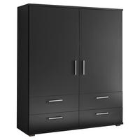 HÖG BYRÅ  120/140/38 cm 4 låda(or)  - aluminiumfärg/grafitfärgad, Klassisk, trämaterial/plast (120/140/38cm) - Carryhome