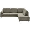 ECKSOFA in Mikrofaser Grau  - Grau, Design, Textil/Metall (266/202cm) - Beldomo System