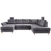 WOHNLANDSCHAFT in Cord Grau  - Naturfarben/Grau, Modern, Holz/Textil (176/338-352/206cm) - Livetastic