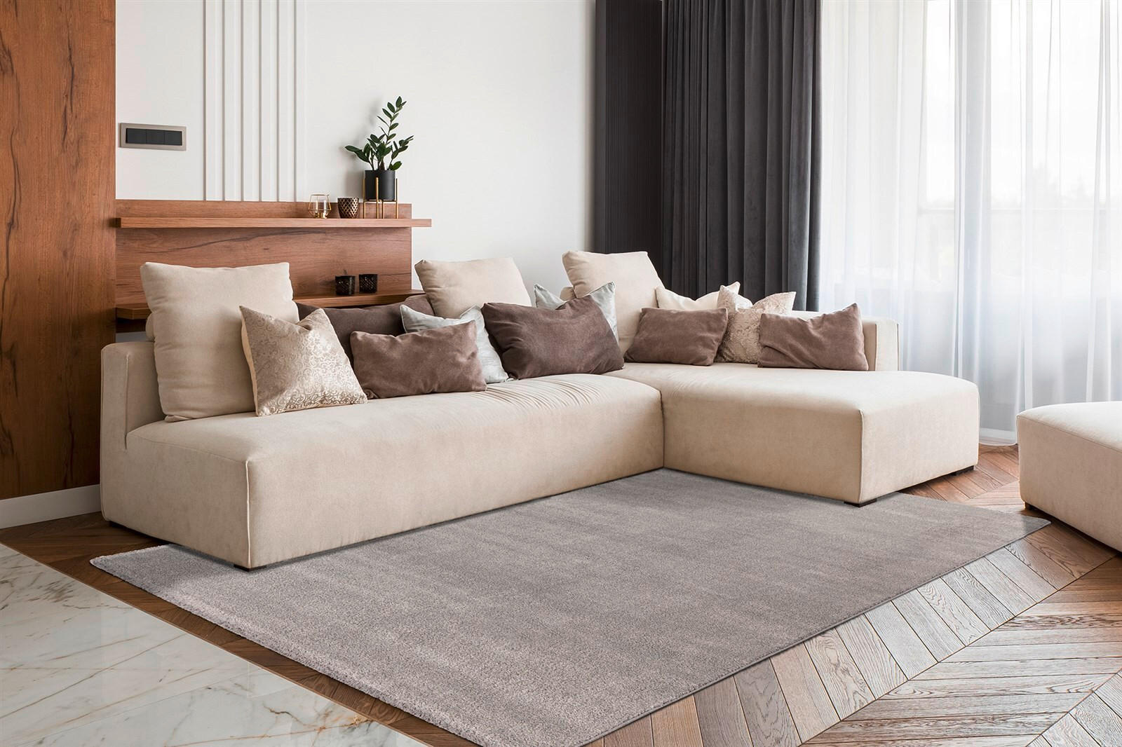 TEPPICH 160/230 cm Nila 100 Grau Grau  - Grau, KONVENTIONELL, Textil (160/230cm)