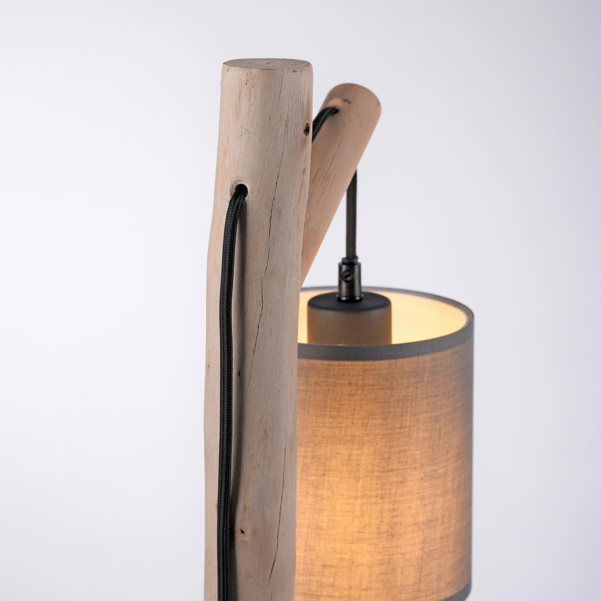 TISCHLEUCHTE 26,5/16/52,5 cm   - Taupe, Natur, Holz/Kunststoff (26,5/16/52,5cm)