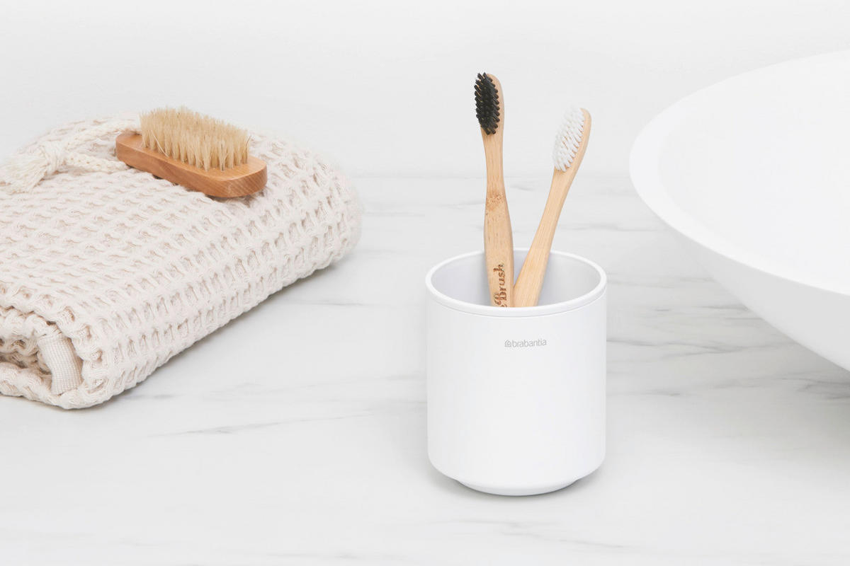 KUPATILSKA ČAŠA  bela  metal, plastika  - bela, Osnovno, metal/plastika (8.1/9.4/8.1cm) - Brabantia
