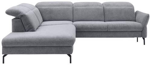 ECKSOFA Grau Flachgewebe  - Schwarz/Grau, Design, Textil/Metall (233/299cm) - Dieter Knoll