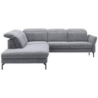 ECKSOFA in Flachgewebe Grau  - Schwarz/Grau, Design, Textil/Metall (233/299cm) - Dieter Knoll