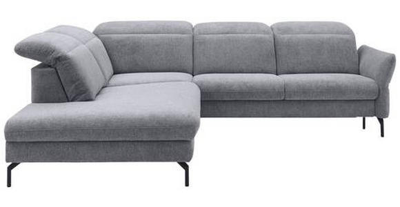 ECKSOFA Grau Flachgewebe  - Schwarz/Grau, Design, Textil/Metall (233/299cm) - Dieter Knoll