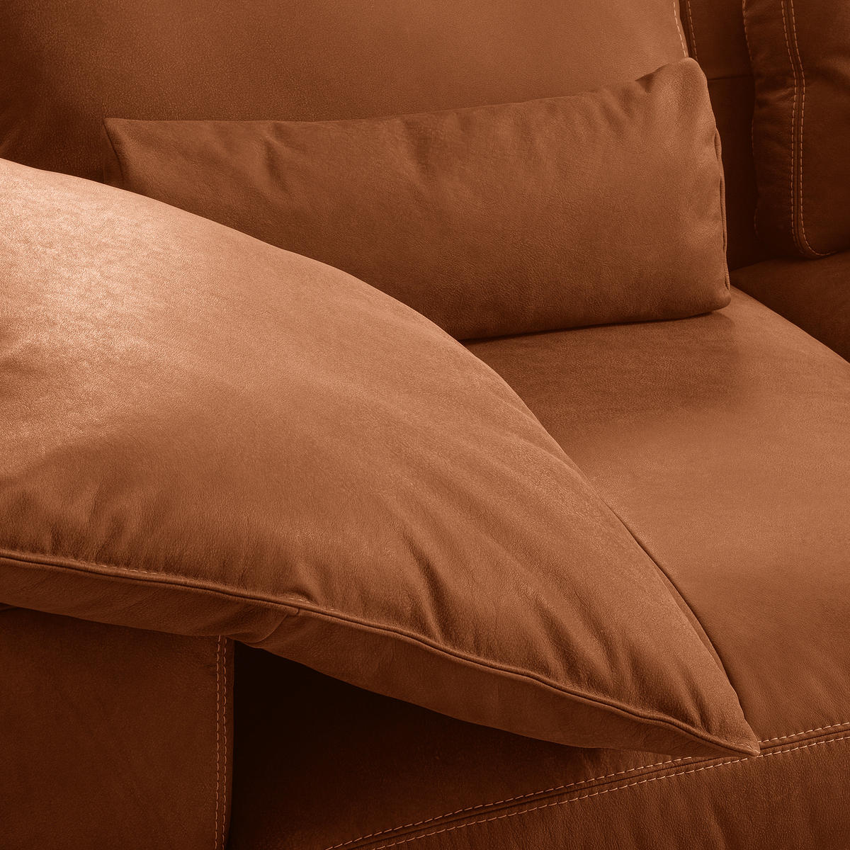 2-SITZER-SOFA  in Echtleder Karamell   - Beige/Karamell, Design, Leder/Kunststoff (240/85/123cm) - Livetastic