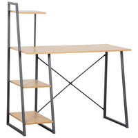 SCHREIBTISCH  in Schwarz, Eichefarben  - Eichefarben/Schwarz, MODERN, Holzwerkstoff/Metall (102/117/50cm) - MID.YOU