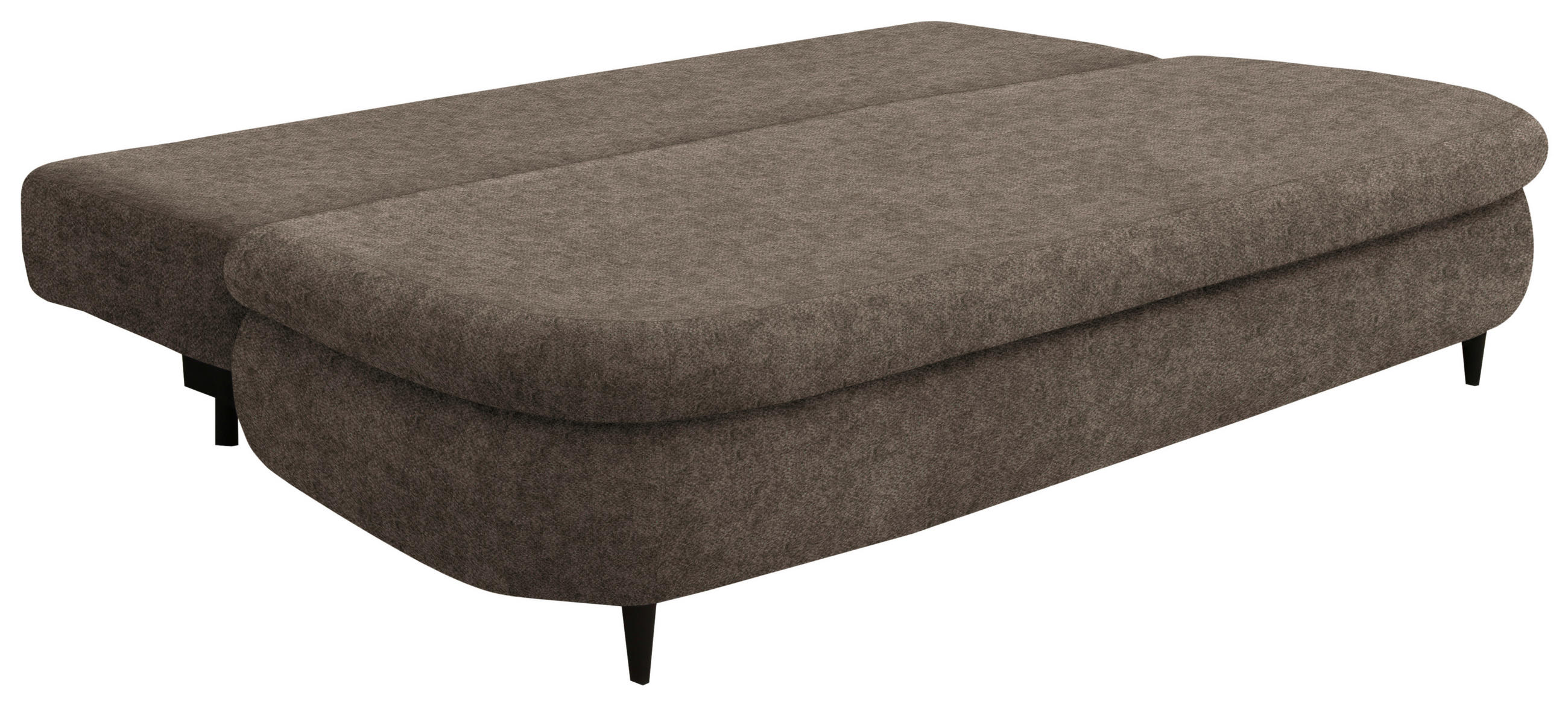 SCHLAFSOFA in Velours Braun  - Schwarz/Braun, Design, Holz/Textil (213/89/105cm) - Novel
