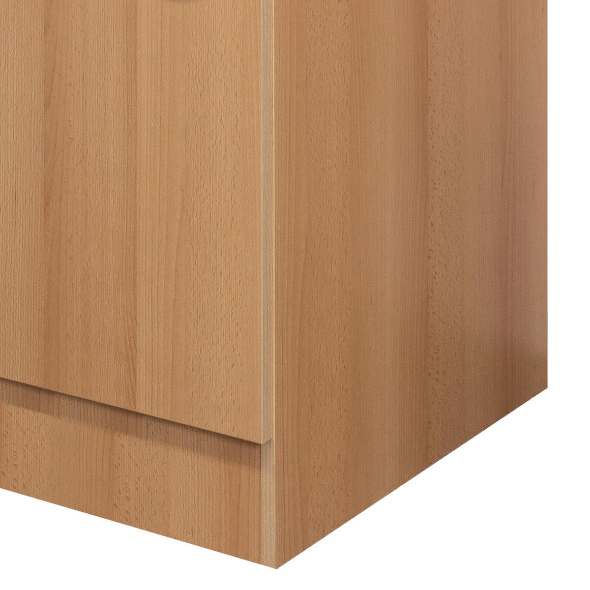 ECKUNTERSCHRANK 110/85/57 cm  in Buchefarben  - Edelstahlfarben/Beige, MODERN, Holzwerkstoff/Kunststoff (110/85/57cm) - FlexWell