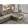ECKSOFA  in Echtleder Graubraun  334/176 cm  - Graubraun/Schwarz, Design, Leder/Metall (334/176cm) - Dieter Knoll